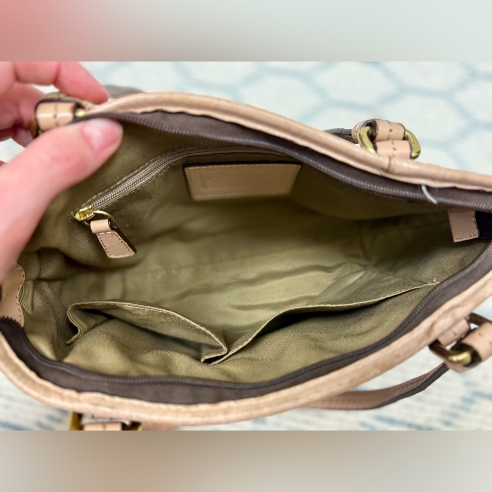 COACH Vintage Y2K Classic Signature Monogram Brown Coated Canvas Shoulder Bag - Picture 11 of 16